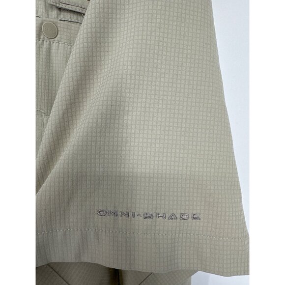 Columbia Mens PFG Omni-Shade Beige Button-Up Short Sleeve Shirt Size L - Picture 5 of 14